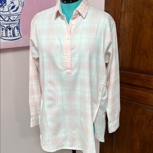 Pastel Plaid Button-Up Shirt